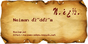 Neiman Ádám névjegykártya
